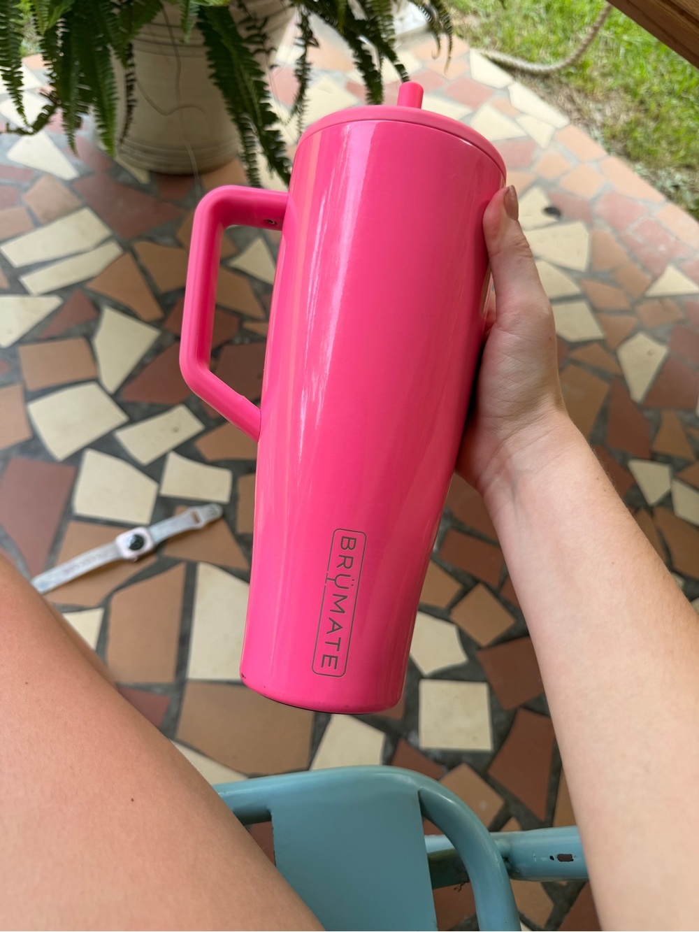 BrüMate Hot Pink Insulated Travel Mug with Handle